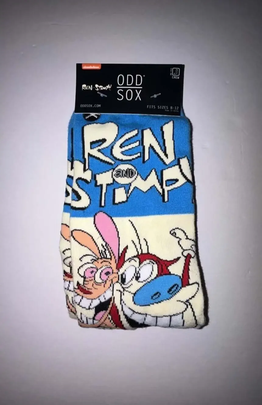 Odd Sox Nickelodeon The Ren & Stimpy Show Crew Socks